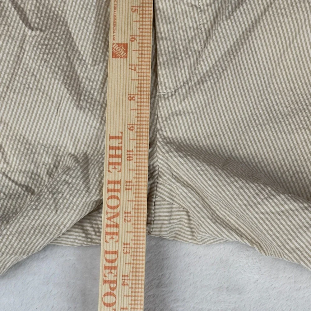 J.CREW Chino Pants‎ Mens 34x34 Beige Striped Seerucker Straight Leg Slash Pocket